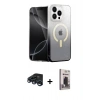 MARSİLYAN™- iPhone 15 Pro Kılıf Eksen Minimal Özel Seri - Siyah Bilvis Hayalet Cam Ekran Koruyucu + Raze Metal Kamera Lens - LT