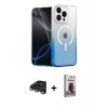 MARSİLYAN™- iPhone 15 Pro Kılıf Eksen Minimal Özel Seri - Siyah Bilvis Hayalet Cam Ekran Koruyucu + Raze Metal Kamera Lens - TMGI