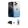 MARSİLYAN™- iPhone 15 Pro Kılıf Eksen Minimal Özel Seri - Siyah Bilvis Hayalet Cam Ekran Koruyucu + Raze Metal Kamera Lens - TMGI