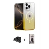 MARSİLYAN™- iPhone 15 Pro Kılıf Eksen Minimal Özel Seri - Siyah Bilvis Hayalet Cam Ekran Koruyucu + Raze Metal Kamera Lens - TMGI