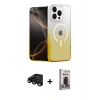 MARSİLYAN™- iPhone 15 Pro Kılıf Eksen Minimal Özel Seri - Siyah Bilvis Hayalet Cam Ekran Koruyucu + Raze Metal Kamera Lens - SH