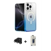 MARSİLYAN™- iPhone 15 Pro Kılıf Eksen Minimal Özel Seri - Siyah Bilvis Hayalet Cam Ekran Koruyucu + Siyah Raze Metal Kamera Lens
