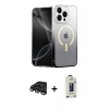 MARSİLYAN™- iPhone 15 Pro Kılıf Eksen Minimal Özel Seri - Siyah Bilvis Hayalet Cam Ekran Koruyucu + Raze Metal Kamera Lens - TMGI