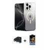 MARSİLYAN™- iPhone 15 Pro Kılıf Eksen Minimal Özel Seri - Siyah Buffer Hayalet Cam Ekran Koruyucu + Raze Metal Kamera Lens - LT
