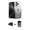 MARSİLYAN™- iPhone 15 Pro Kılıf Eksen Minimal Özel Seri - Siyah Buffer Hayalet Cam Ekran Koruyucu + Raze Metal Kamera Lens - TMGI
