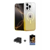 MARSİLYAN™- iPhone 15 Pro Kılıf Eksen Minimal Özel Seri - Siyah Buffer Hayalet Cam Ekran Koruyucu + Raze Metal Kamera Lens - TMGI
