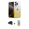 MARSİLYAN™- iPhone 15 Pro Kılıf Eksen Minimal Özel Seri - Siyah Polymer Nano Ekran Koruyucu + Raze Metal Kamera Lens - GS