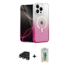 MARSİLYAN™- iPhone 15 Pro Kılıf Eksen Minimal Özel Seri - Siyah Polymer Nano Ekran Koruyucu + Raze Metal Kamera Lens - TMGI