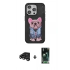 MARSİLYAN™- iPhone 15 Pro Kılıf İz Minimal Koleksiyonu - Şeffaf 360 Full Body Arka Koruyucu + Raze Metal Kamera Lens - TMGI