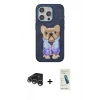 MARSİLYAN™- iPhone 15 Pro Kılıf İz Minimal Koleksiyonu - Şeffaf Pasifik Cam Ekran Koruyucu + Raze Metal Kamera Lens - GS