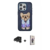 MARSİLYAN™- iPhone 15 Pro Kılıf İz Minimal Koleksiyonu - Siyah Bilvis 3D Cam Ekran Koruyucu + Raze Metal Kamera Lens - GS