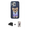 MARSİLYAN™- iPhone 15 Pro Kılıf İz Minimal Koleksiyonu - Siyah Bilvis 3D Cam Ekran Koruyucu + Raze Metal Kamera Lens - TMGI