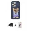MARSİLYAN™- iPhone 15 Pro Kılıf İz Minimal Koleksiyonu - Siyah Bilvis 3D Mat Cam Ekran Koruyucu + Raze Metal Kamera Lens - TMGI