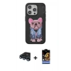 MARSİLYAN™- iPhone 15 Pro Kılıf İz Minimal Koleksiyonu - Siyah Buffer Hayalet Cam Ekran Koruyucu + Raze Metal Kamera Lens - LT