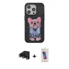 MARSİLYAN™- iPhone 15 Pro Kılıf İz Minimal Koleksiyonu - Siyah Joko 5D Cam + Raze Metal Kamera Lens - SH