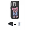 MARSİLYAN™- iPhone 15 Pro Kılıf İz Minimal Koleksiyonu - Siyah Joko Magic 5D Cam + Raze Metal Kamera Lens - LT