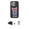 MARSİLYAN™- iPhone 15 Pro Kılıf İz Minimal Koleksiyonu - Siyah Joko Magic 5D Cam + Raze Metal Kamera Lens - SH