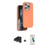 MARSİLYAN™- iPhone 15 Pro Kılıf Kıvılcım Çizgi Serisi - Şeffaf Pasifik Cam Ekran Koruyucu + Raze Metal Kamera Lens - GS