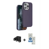 MARSİLYAN™- iPhone 15 Pro Kılıf Kıvılcım Çizgi Serisi - Şeffaf Royal Nano Ekran Koruyucu + Raze Metal Kamera Lens - SH