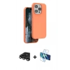 MARSİLYAN™- iPhone 15 Pro Kılıf Kıvılcım Çizgi Serisi - Siyah 3D Antistatik Seramik Nano Ekran Koruyucu + Raze Metal Kamera Lens - TMGI
