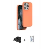 MARSİLYAN™- iPhone 15 Pro Kılıf Kıvılcım Çizgi Serisi - Siyah Bilvis 0.18mm Plus Cam Ekran Koruyucu + Raze Metal Kamera Lens - TMGI