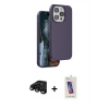 MARSİLYAN™- iPhone 15 Pro Kılıf Kıvılcım Çizgi Serisi - Siyah Joko 5D Cam + Raze Metal Kamera Lens - SH