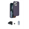 MARSİLYAN™- iPhone 15 Pro Kılıf Kıvılcım Çizgi Serisi - Siyah Joko Magic 5D Cam + Raze Metal Kamera Lens - LT