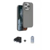 MARSİLYAN™- iPhone 15 Pro Kılıf Kıvılcım Çizgi Serisi - Siyah Joko Magic 5D Cam + Raze Metal Kamera Lens - LT