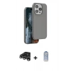 MARSİLYAN™- iPhone 15 Pro Kılıf Kıvılcım Çizgi Serisi - Siyah Joko Magic 5D Cam + Raze Metal Kamera Lens - GS