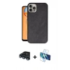 MARSİLYAN™- iPhone 15 Pro Kılıf Kıvılcım Işık Serisi - Siyah 3D Antistatik Cam Ekran Koruyucu + Raze Metal Kamera Lens - LT