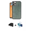 MARSİLYAN™- iPhone 15 Pro Kılıf Kıvılcım Işık Serisi - Siyah 3D Antistatik Cam Ekran Koruyucu + Raze Metal Kamera Lens - SH