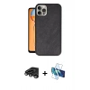 MARSİLYAN™- iPhone 15 Pro Kılıf Kıvılcım Işık Serisi - Siyah 3D Antistatik Cam Ekran Koruyucu + Raze Metal Kamera Lens - TMGI