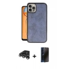 MARSİLYAN™- iPhone 15 Pro Kılıf Kıvılcım Işık Serisi - Siyah 3D Antistatik Hayalet Cam Ekran Koruyucu + Raze Metal Kamera Lens - GS