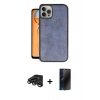 MARSİLYAN™- iPhone 15 Pro Kılıf Kıvılcım Işık Serisi - Siyah 3D Antistatik Hayalet Cam Ekran Koruyucu + Raze Metal Kamera Lens - TMGI