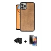 MARSİLYAN™- iPhone 15 Pro Kılıf Kıvılcım Işık Serisi - Siyah 3D Antistatik Mat Seramik Nano Ekran Koruyucu + Raze Metal Kamera Lens - SH