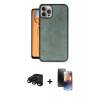 MARSİLYAN™- iPhone 15 Pro Kılıf Kıvılcım Işık Serisi - Siyah 3D Antistatik Mat Seramik Nano Ekran Koruyucu + Raze Metal Kamera Lens - SH