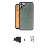 MARSİLYAN™- iPhone 15 Pro Kılıf Kıvılcım Işık Serisi - Siyah Bilvis 0.18mm Plus Cam Ekran Koruyucu + Raze Metal Kamera Lens - TMGI