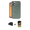MARSİLYAN™- iPhone 15 Pro Kılıf Kıvılcım Işık Serisi - Siyah Buffer Cam Ekran Koruyucu + Raze Metal Kamera Lens - SH