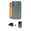 MARSİLYAN™- iPhone 15 Pro Kılıf Kıvılcım Işık Serisi - Siyah Buffer Hayalet Cam Ekran Koruyucu + Raze Metal Kamera Lens - LT
