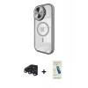 MARSİLYAN™- iPhone 15 Pro Kılıf Kıvılcım Modern Koleksiyonu - Şeffaf Pasifik Cam Ekran Koruyucu + Raze Metal Kamera Lens - LT