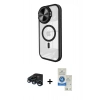 MARSİLYAN™- iPhone 15 Pro Kılıf Kıvılcım Modern Koleksiyonu - Şeffaf Royal Nano Ekran Koruyucu + Raze Metal Kamera Lens - LT