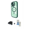 MARSİLYAN™- iPhone 15 Pro Kılıf Kıvılcım Modern Koleksiyonu - Şeffaf Royal Nano Ekran Koruyucu + Raze Metal Kamera Lens - LT