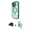 MARSİLYAN™- iPhone 15 Pro Kılıf Kıvılcım Modern Koleksiyonu - Şeffaf Royal Nano Ekran Koruyucu + Raze Metal Kamera Lens - GS