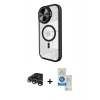 MARSİLYAN™- iPhone 15 Pro Kılıf Kıvılcım Modern Koleksiyonu - Şeffaf Royal Nano Ekran Koruyucu + Raze Metal Kamera Lens - GS