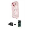 MARSİLYAN™- iPhone 15 Pro Kılıf Kıvılcım Modern Koleksiyonu - Siyah 360 Mat Full Body Arka Koruyucu + Raze Metal Kamera Lens - TMGI
