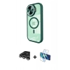 MARSİLYAN™- iPhone 15 Pro Kılıf Kıvılcım Modern Koleksiyonu - Siyah 3D Antistatik Cam Ekran Koruyucu + Raze Metal Kamera Lens - GS