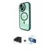 MARSİLYAN™- iPhone 15 Pro Kılıf Kıvılcım Modern Koleksiyonu - Siyah 3D Antistatik Cam Ekran Koruyucu + Raze Metal Kamera Lens - LT