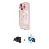 MARSİLYAN™- iPhone 15 Pro Kılıf Kıvılcım Modern Koleksiyonu - Siyah 3D Antistatik Cam Ekran Koruyucu + Raze Metal Kamera Lens - TMGI