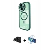 MARSİLYAN™- iPhone 15 Pro Kılıf Kıvılcım Modern Koleksiyonu - Siyah 3D Antistatik Cam Ekran Koruyucu + Raze Metal Kamera Lens - SH