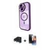 MARSİLYAN™- iPhone 15 Pro Kılıf Kıvılcım Modern Koleksiyonu - Siyah 3D Antistatik Mat Seramik Nano Ekran Koruyucu + Raze Metal Kamera Lens - LT